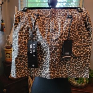 Ashley Mason Animal Print Cargo Skirt